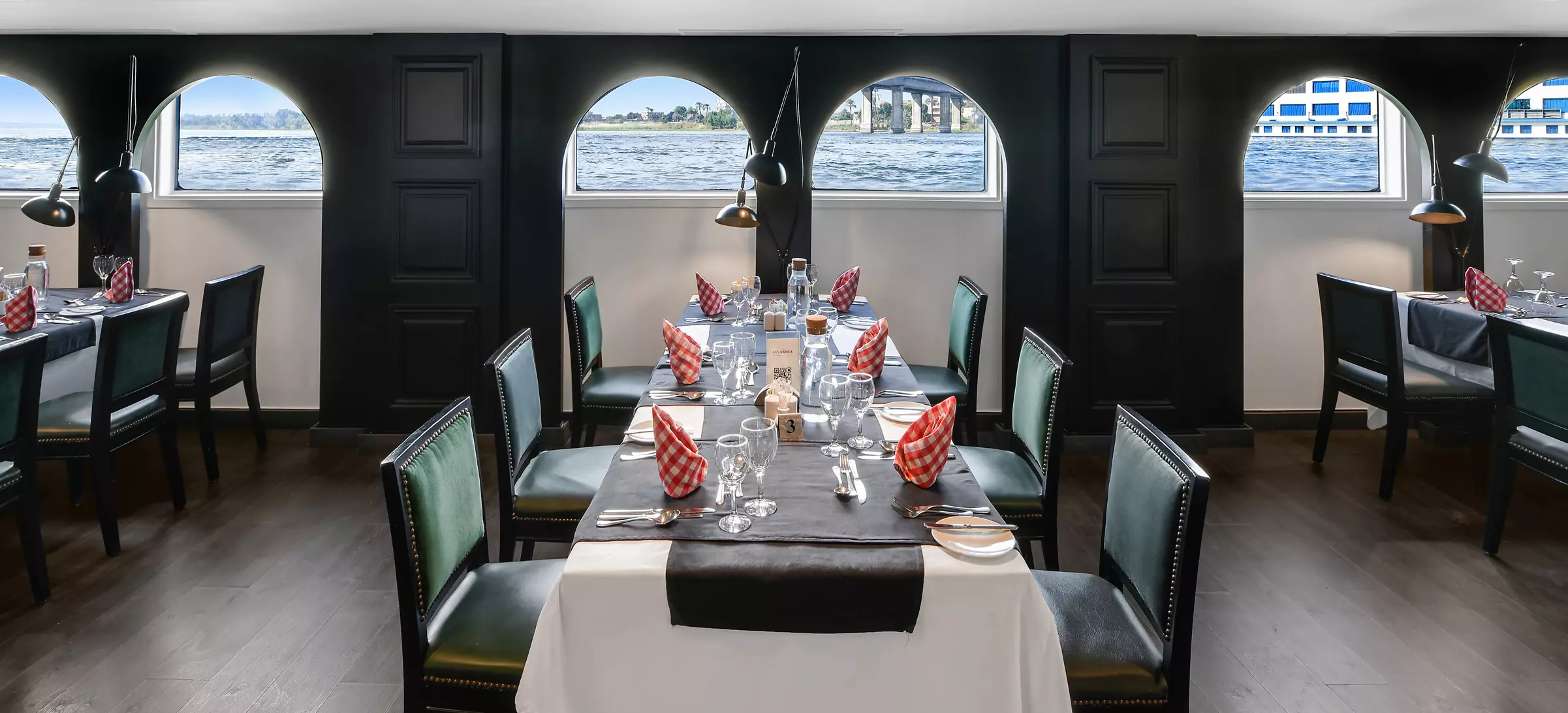 Restaurant aboard the MS Mövenpick Hamees Nile cruise